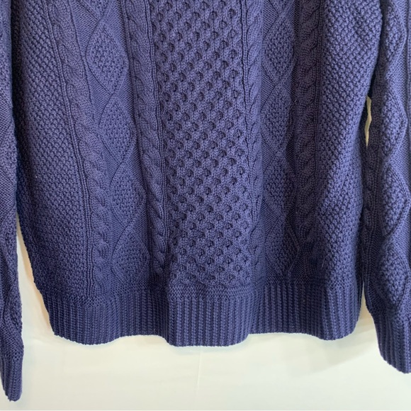 NWT Lauren Ralph Lauren Plus Size Aran-Knit Boatneck Sweater in Navy, size 3X - Picture 6 of 10